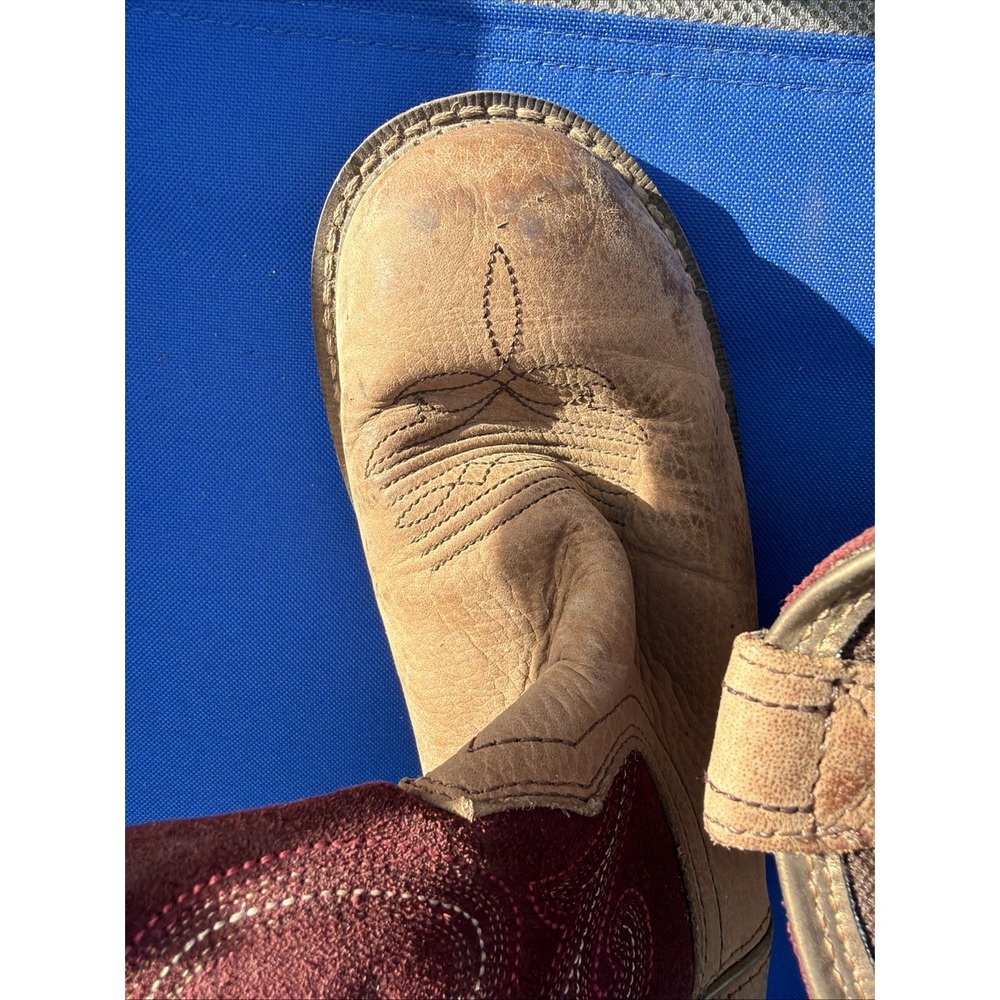 Ariat Boots Fatbaby Heritage 8.5 B Womens 10026116 Burgundy Tan Cowgirl Western - Picture 10 of 16